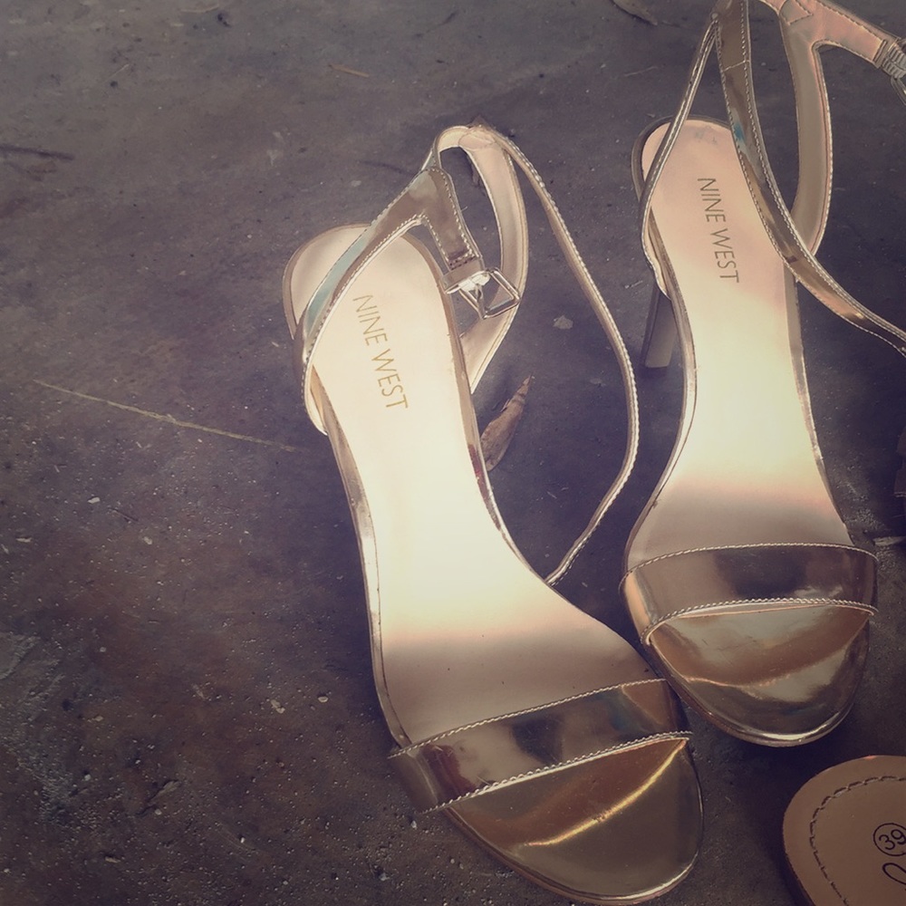 Nine West gold heels